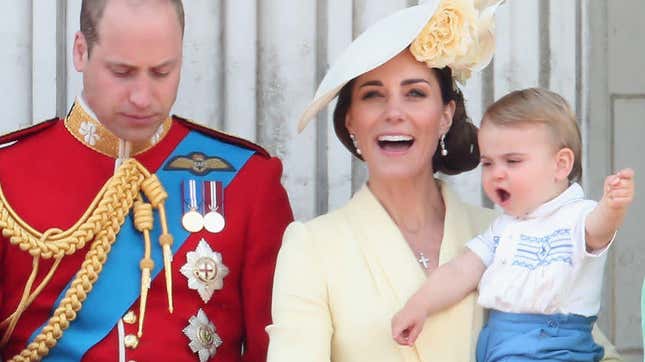 Image for article titled Prince Louis Is Not Down With This Balcony Shit