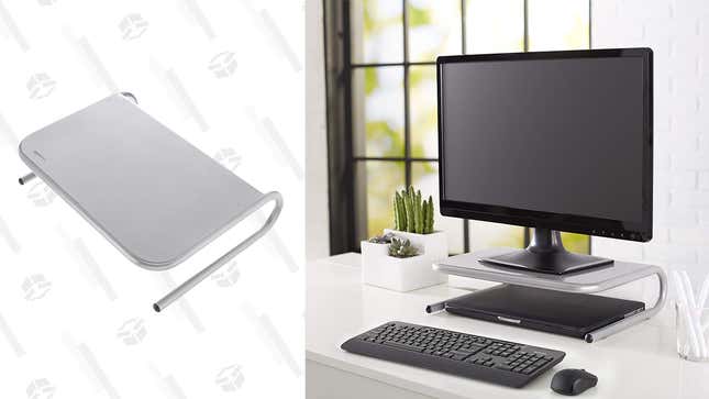 AmazonBasics Metal Laptop Computer Monitor Riser Stand - Silver | $8 | Amazon