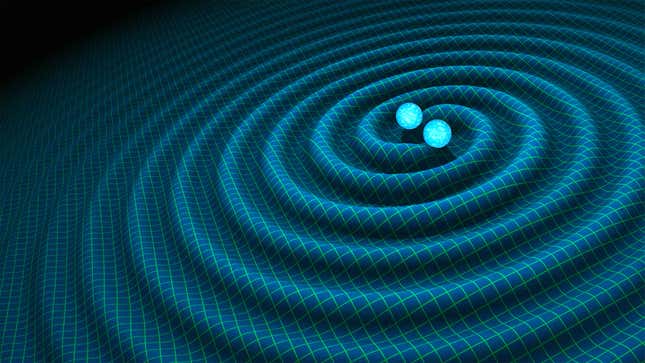 Artist’s impression of gravitational waves generated by binary neutron stars.