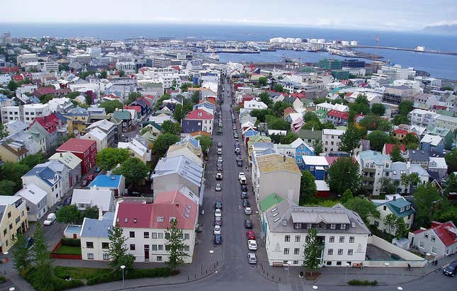 Una panorámica de las calles de Reikiavik.
