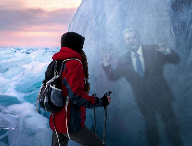 Image for article titled Arctic Scientists Discover Perfectly Preserved Al Gore Frozen In Glacier