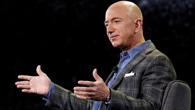 Image for article titled Jeff Bezos Outlines Plan to Colonize Space, Interrupted by Chicken Protestor