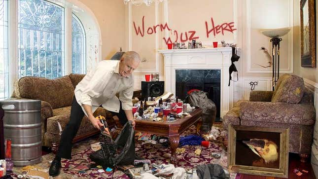Biden “hauls serious ass” while straightening up the vice presidential residence shortly before the incoming occupants arrive.