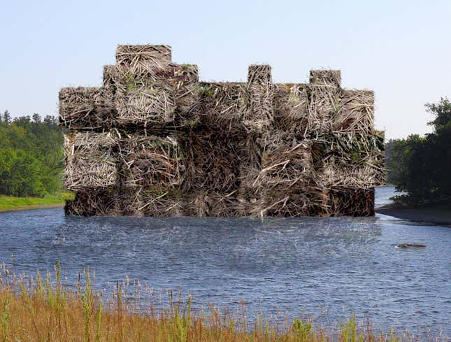 Image for article titled Brutalist Beaver Constructs Paul Rudolph-Inspired Dam