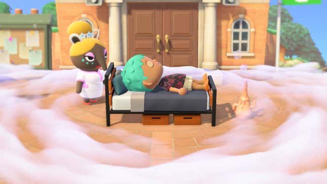 a villager dreaming in animal crossing: new horizons