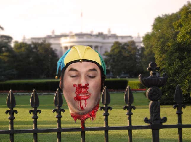 Obama, a wit in his own right, warned that any guest who further tested his patience would 'be heading' for trouble.