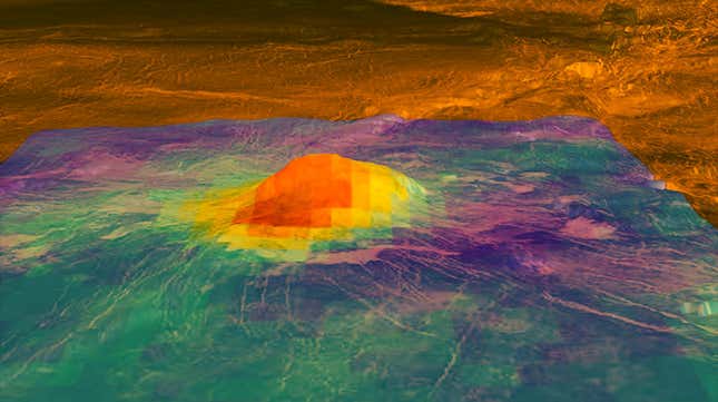 Volcanic peak Idunn Mons, created using data from Venus Express.
