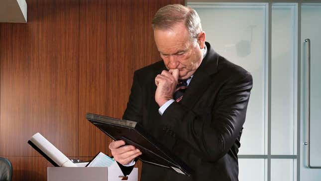 Image for article titled Bill O’Reilly Tearfully Packs Up Framed Up-Skirt Photos From Desk