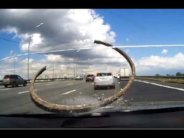 DUCK! A Russian Dashcam Supercut Of Things Flying Into Your Windshield