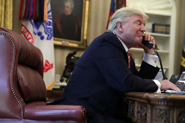 Our president on the phone