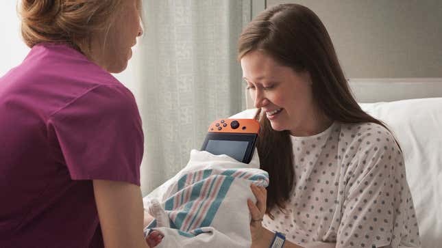 Image for article titled A True Miracle: This Woman Just Gave Birth To A Nintendo Switch