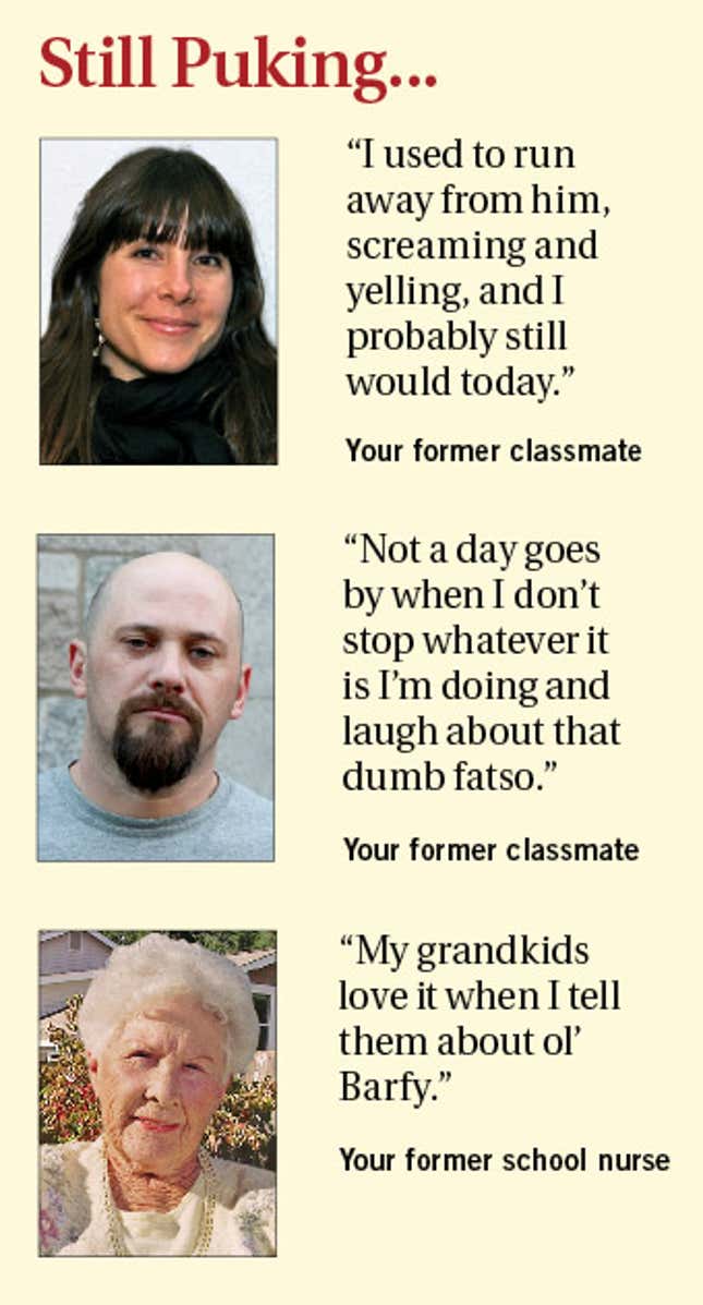 Image for article titled Everyone Still Remembers Time You Threw Up In 5th Grade
