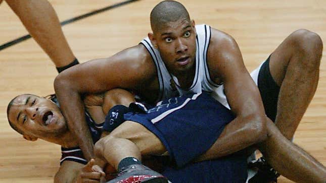 Here’s a pic of Tim Duncan being better than AD at basketballing against others.