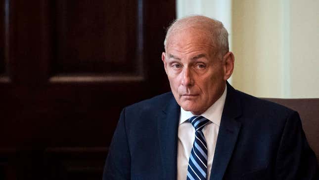 Image for article titled John Kelly Relieved Trump So Fucking Stupid He’ll Believe Woodward Made Up Disparaging Quotes