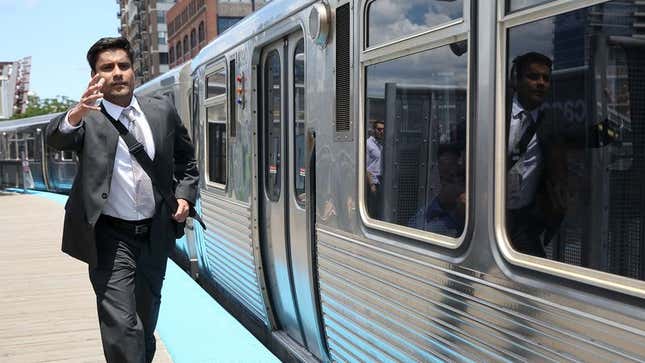 Image for article titled Man Running Toward Departing Train Must Have Finally Realized He Loves Her