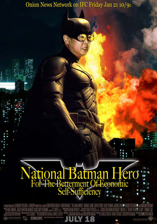 Image for article titled Movie Poster: Kim Jong Il As The Next Batman