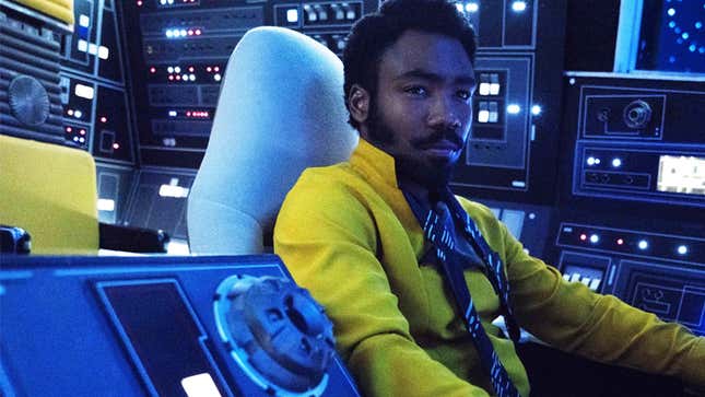 Future old smoothie Lando (Donald Glover) in Solo: A Star Wars Story.
