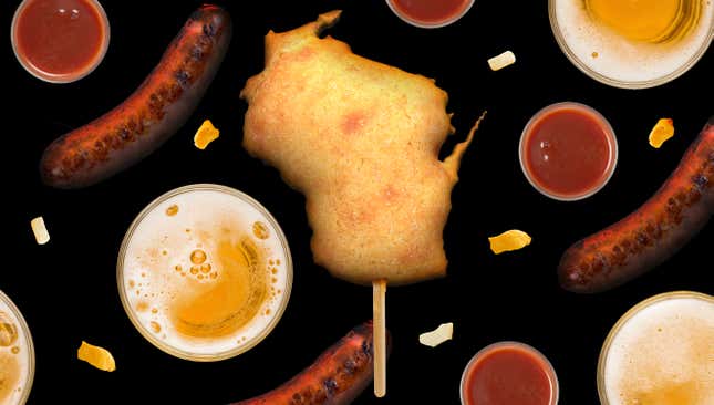 Image for article titled I crammed the entire state of Wisconsin into a corn dog