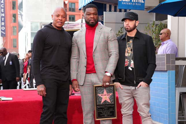 Image for article titled 50 Cent’s Star-Studded Hollywood Walk of Fame Ceremony Included Dr. Dre, Eminem