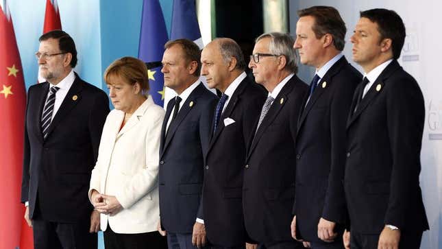 Image for article titled European Leaders: ‘We Stand Together To Say Loud And Clear: We Are Scared As Fuck And Don’t Know What To Do’