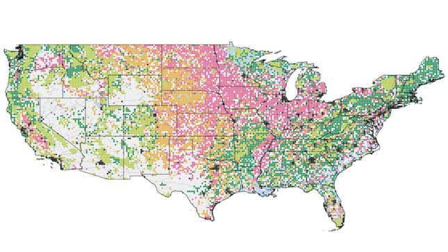 A map of land use across the Lower 48.