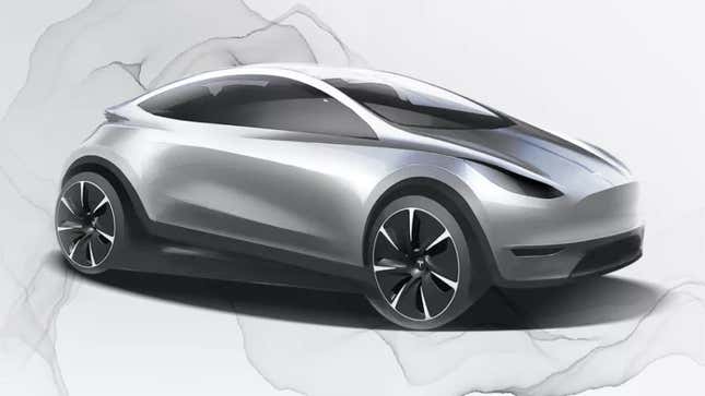 Imagen para el artículo titulado Tesla China publica un boceto de un automóvil compacto, ¿el futuro Model C?