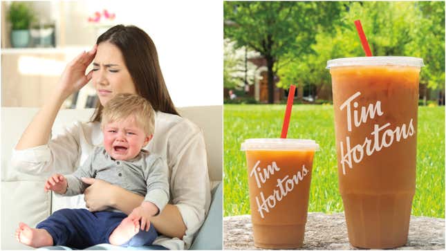 Image for article titled Tim Hortons’ “Mom-sized coffee”: at last, a thoughtful free food gimmick