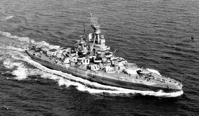 The USS Nevada as it appeared in 1944.