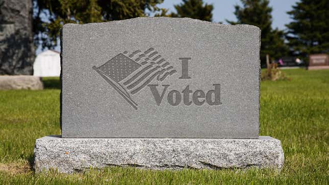 Image for article titled Wisconsin Primary Voters Receive ‘I Voted’ Gravestones