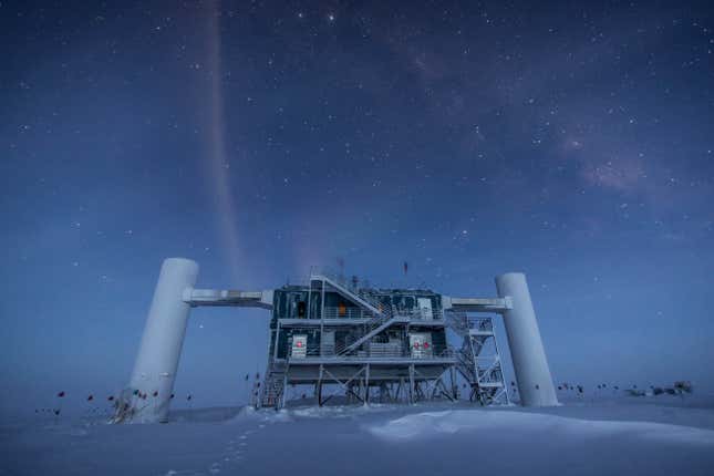 The IceCube Laboratory at the Amundsen-Scott South Pole Station in Antarctica.
