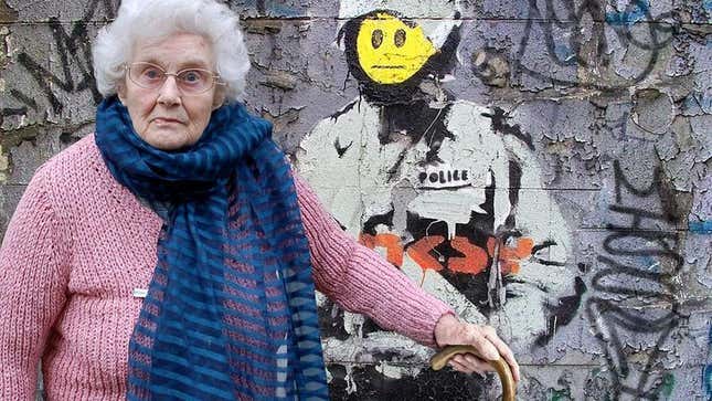 Image for article titled Area Grandmother Comes Forward As 'Banksy'