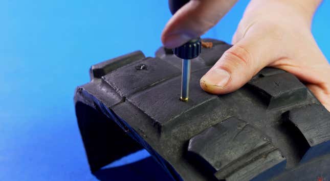 Image for article titled The Old Way To Plug A Motorcycle Tire Puncture Is Still One Of The Best Ways