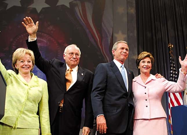 Bush and Cheney accept victory.