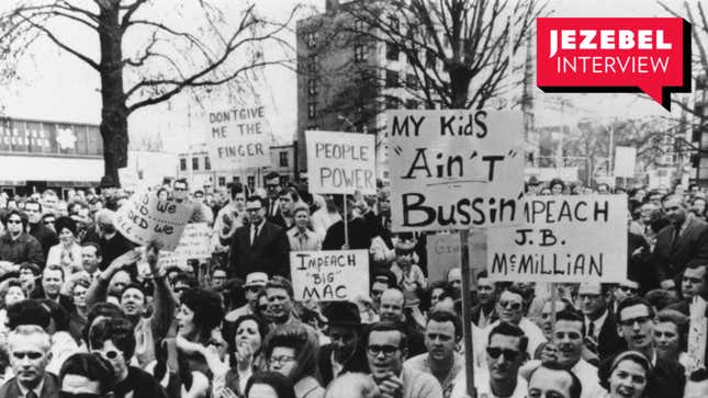 Almost 2,000 white people gathered at a 1970 protest in Charlotte, N.C. against a court-ordered desegregation busing plan.