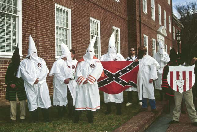 Image for article titled KKK Continues to Harass Confederate Monument Protesters in North Carolina