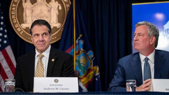 Image for article titled Andrew Cuomo and Bill de Blasio Just Need to Punch Each Other and Get It Over With