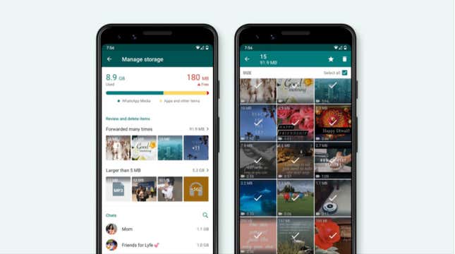 Imagen para el artículo titulado WhatsApp facilita la limpieza de espacio en tu teléfono con una nueva función