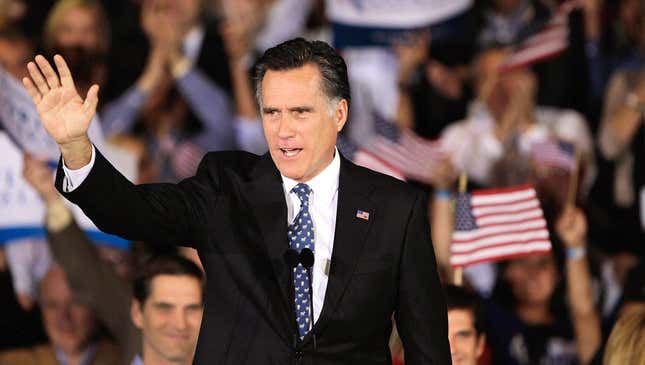 Image for article titled Romney Thanks State He Was Born And Raised In For Just Barely Giving Him Enough Votes To Beat Total Maniac