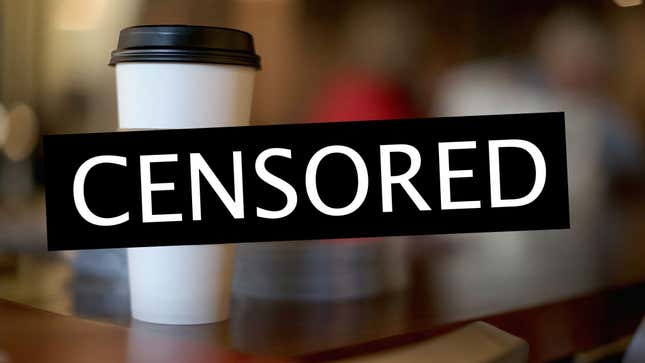 Image for article titled Caribou Coffee removes unfortunate slogan from its beverage sleeves