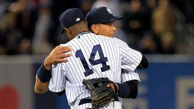 Image for article titled Teammates Feel Absolutely Nothing During Hug With Returning A-Rod