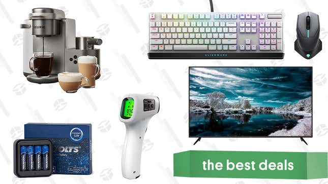 Image for article titled Saturday&#39;s Best Deals: Alienware Peripherals, Sharp AQUOS 70&quot; 4K TV, Keurig Cappuccino &amp; Latte Maker, Rechargeable Batteries, Infrared Thermometer, and More