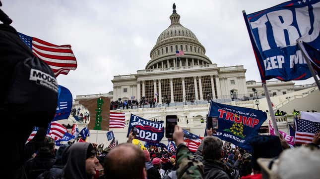 Pro-Trump insurgents storm the U.S. Capitol following a rally with President Donald Trump on January 6, 2021 in Washington, D.C. 