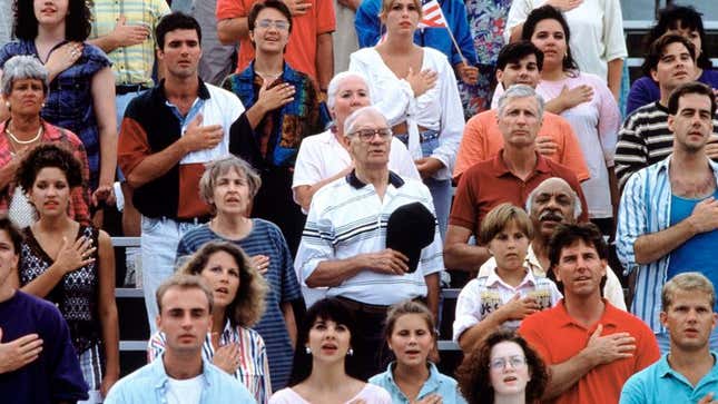 Image for article titled Study: Majority Of Americans Fantasize About Other Countries During National Anthem