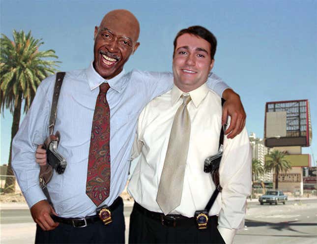 Officers Vincent Tate and Jason Hepplewhite enjoying each other's company.