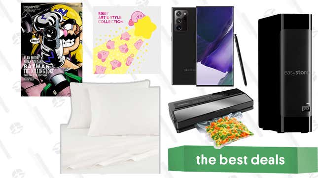 Image for article titled Wednesday&#39;s Best Deals: Samsung Galaxy Note 20 Ultra, UGG Bedsheets, Joker Comics, 18TB External HDD, Geryon Vacuum Sealer Machine, Kirby Art Book, and More