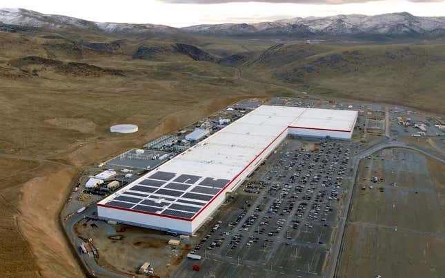 La gigafactoría de Tesla en Nevada, a vista de dron.