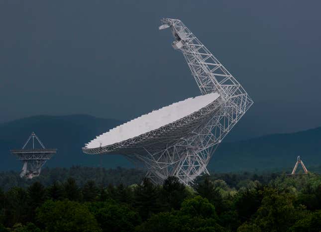 The Green Bank Telescope in West Virginia is aiding in the search for the gravitational wave background.