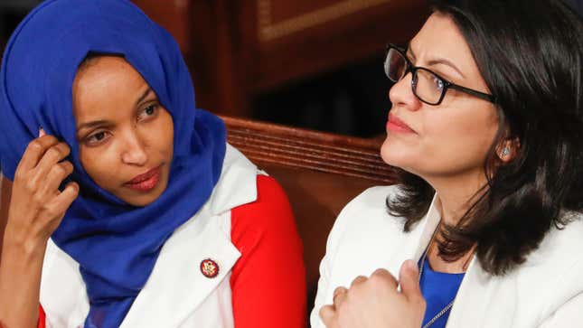 Image for article titled Funny Timing: After a Trump Tweet, Israel Bars Reps. Ilhan Omar and Rashida Tlaib From Entering the Country [UPDATED]