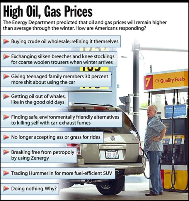The Energy Department predicted that oil and gas prices will remain higher than average through the winter. How are Americans responding?