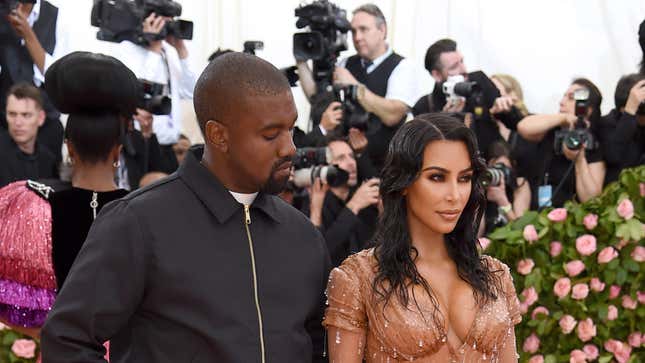 Kanye West and Kim Kardashian West attend The 2019 Met Gala Celebrating Camp: Notes on Fashion on May 06, 2019 in New York City.